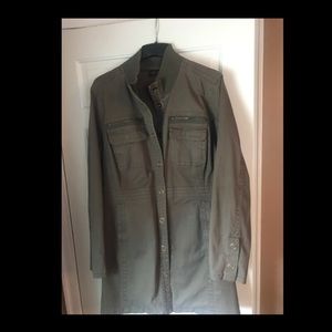 Army green longer length coat